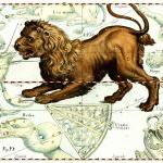 Zodiac Sign Leo Constellation, vint..